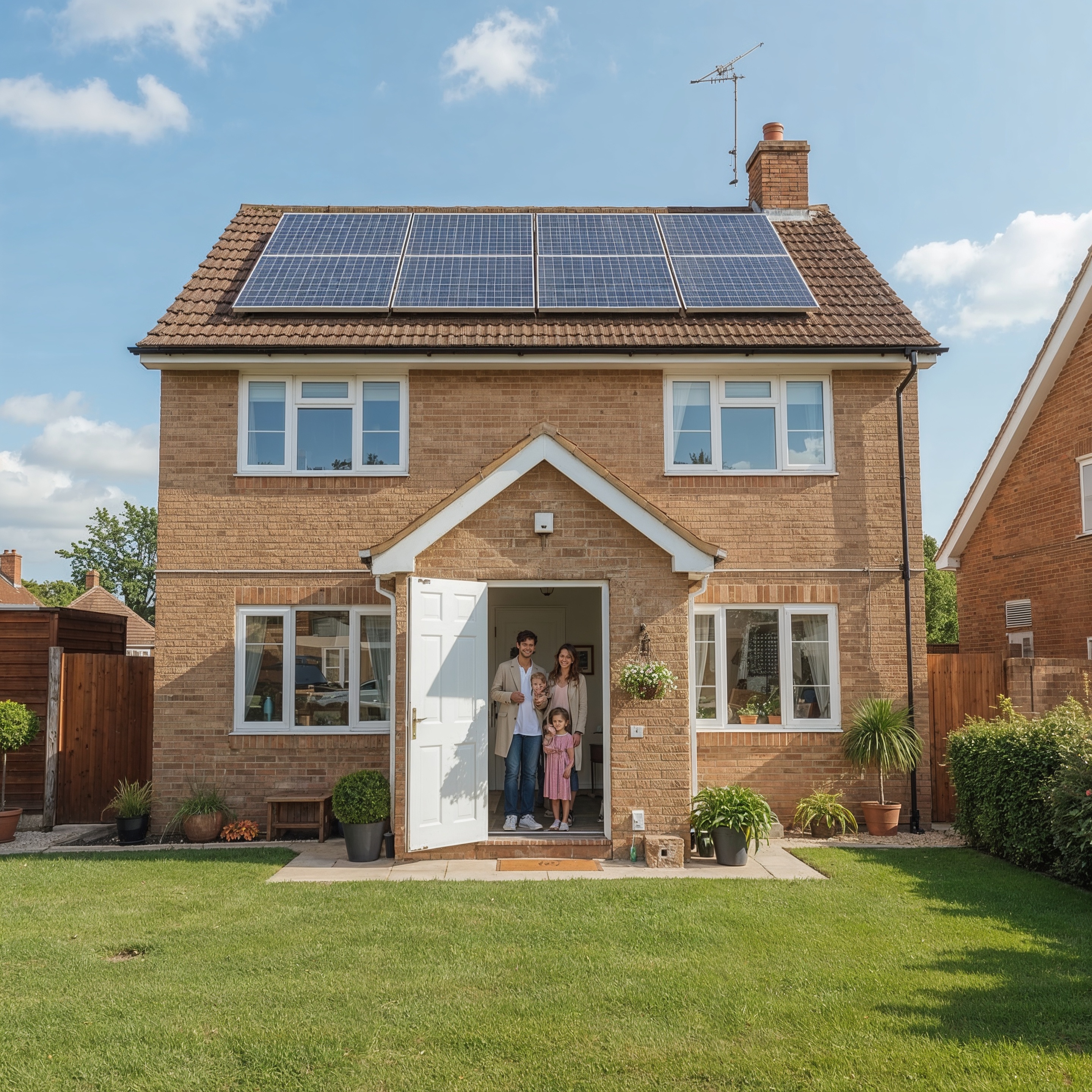 Energy efficient home with solar panels